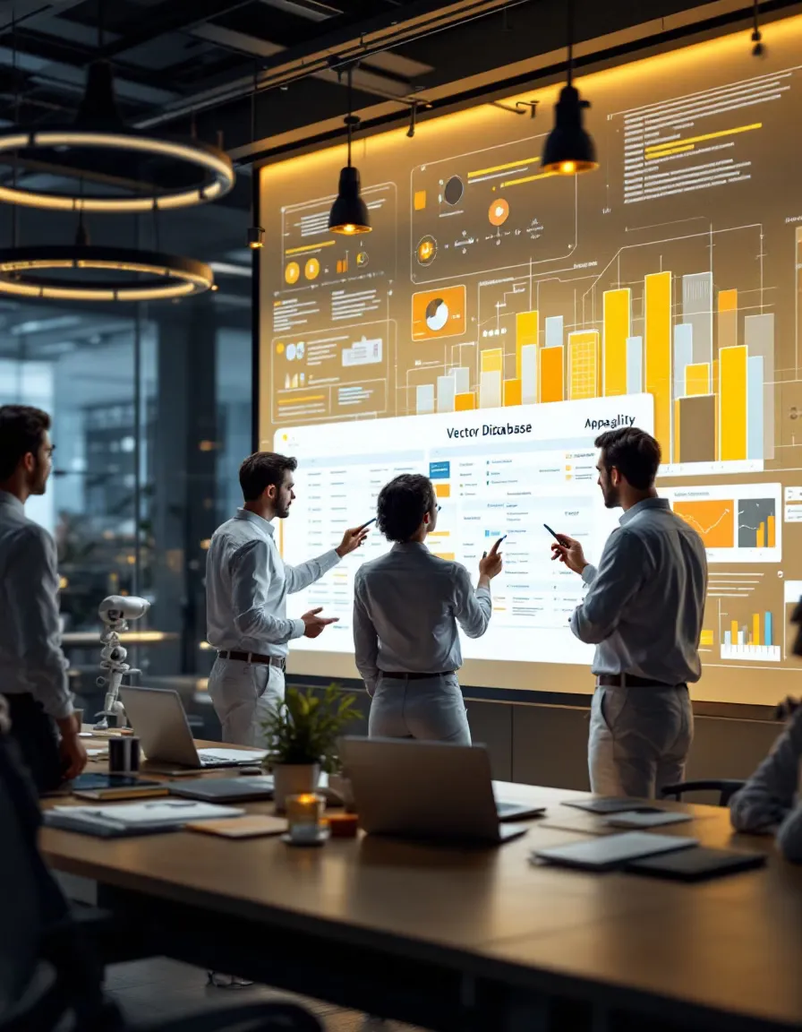 Team analyzing AI dashboard